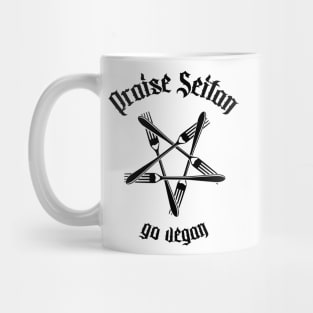 Praise Seitan - Go Vegan 1.1 (black) Mug